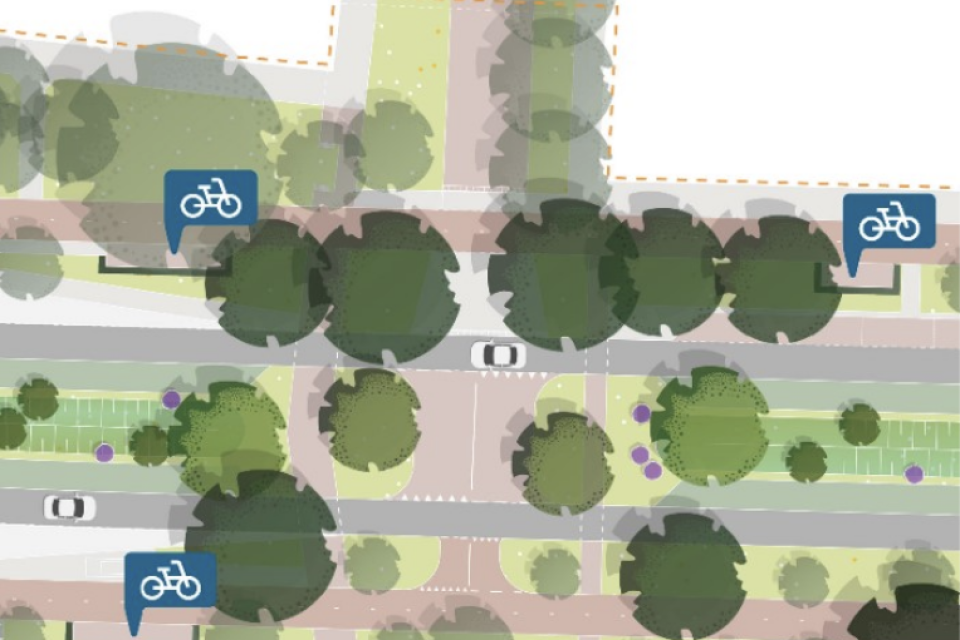 Plattegrond en impressie groen