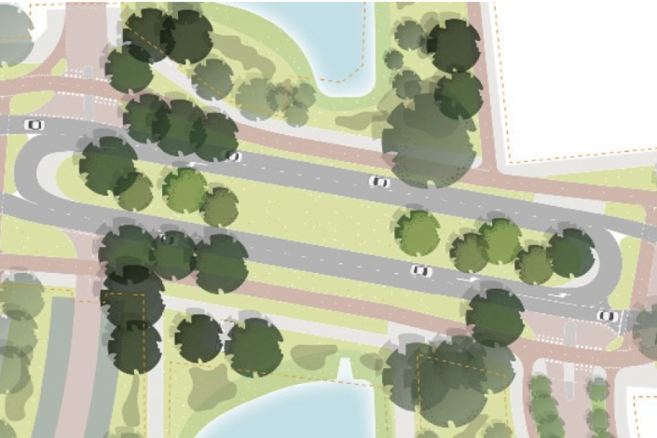 Plattegrond verkeersplein Zomervaart